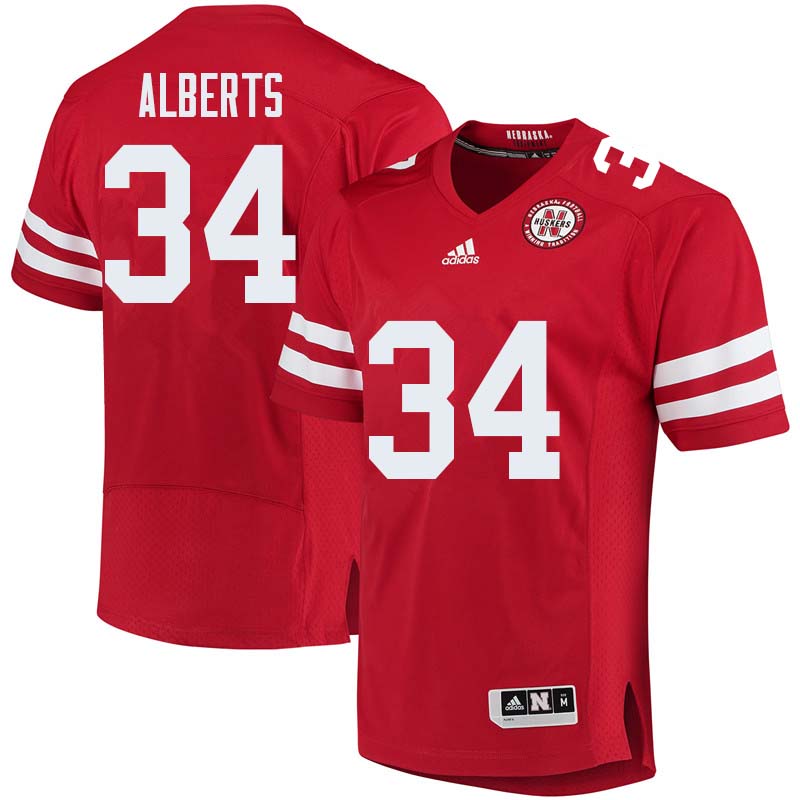 Men #34 Trev Alberts Nebraska Cornhuskers College Football Jerseys Sale-Red